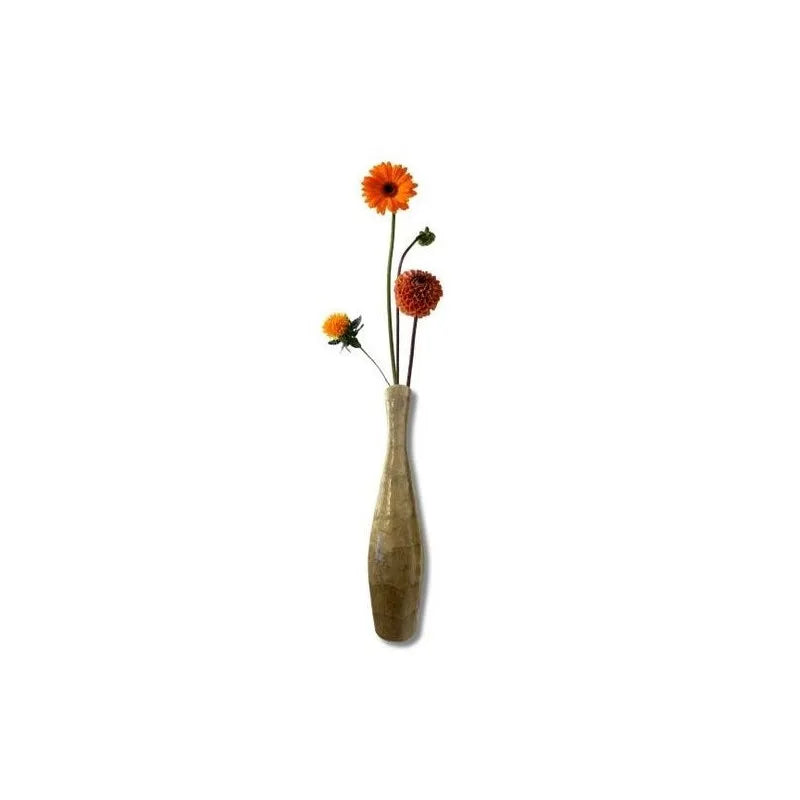 DJO Vase à fleurs en nacre beige - Forme LONG diam 10cm long 45cm