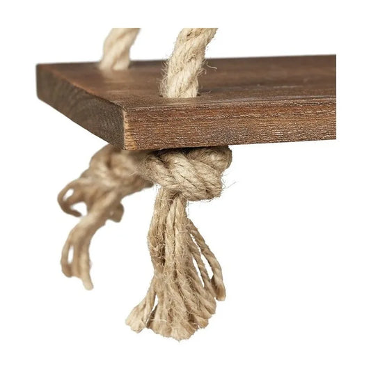 DJO Etagere murale suspendue en bois rustique avec corde